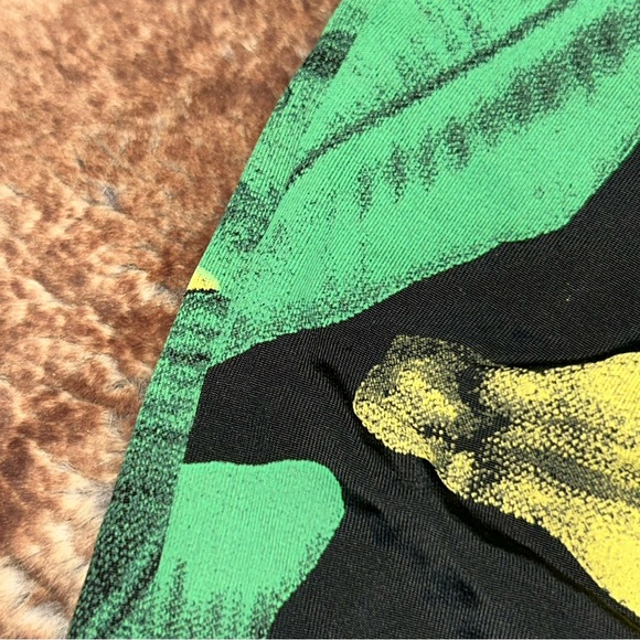 Ganni Ruched Black Banana Palm Print Midi Dress - Picture 8 of 13